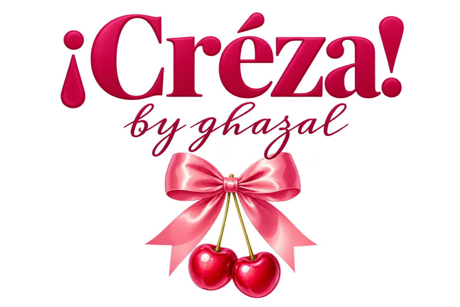Créza by Ghazal — composition rose avec nœud en satin et cerises